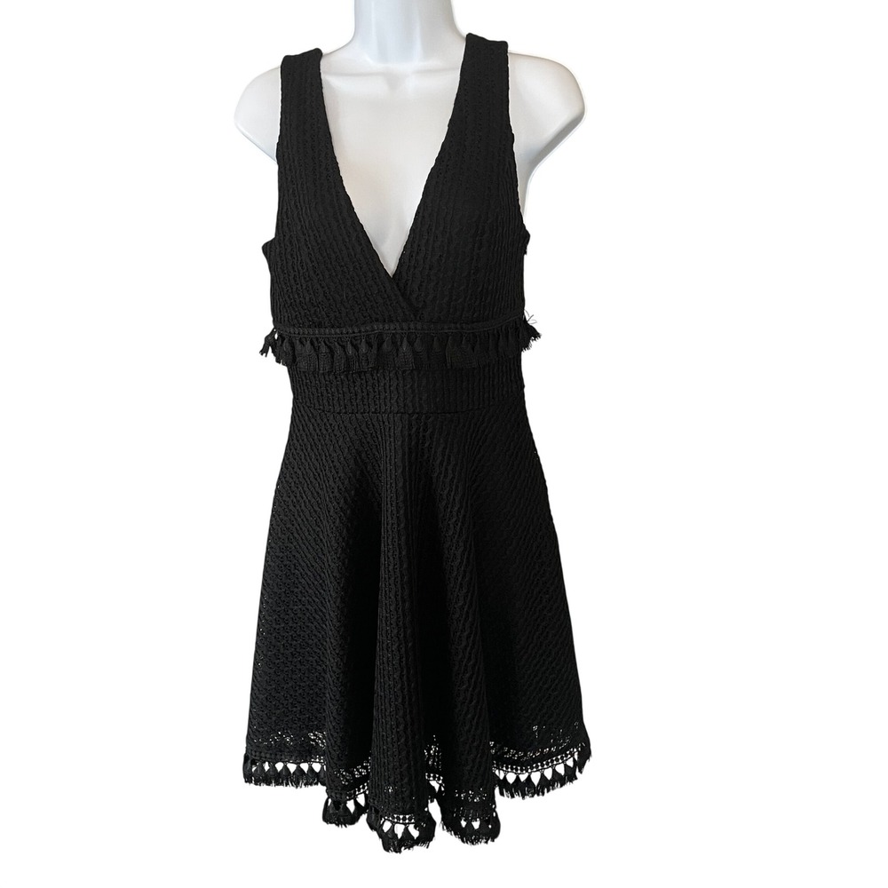 Ali & Jay Women Candlelight Crochet Tassel Lace Whimsigoth Flare Mini Dress S